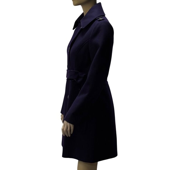 Kenneth Cole Women's Wool Blend Purple Belted OverCoat Size 10 - Picture 7 of 16